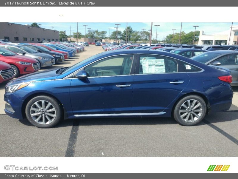 Lakeside Blue / Gray 2017 Hyundai Sonata Limited