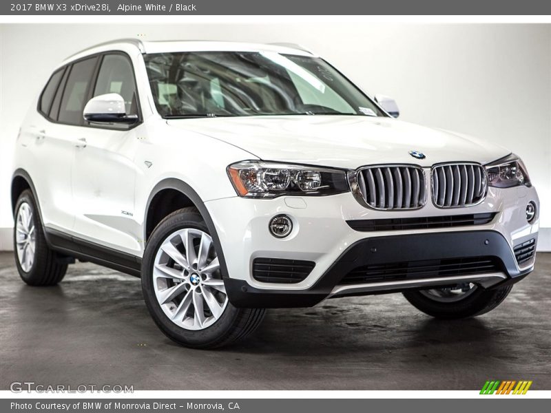 Alpine White / Black 2017 BMW X3 xDrive28i