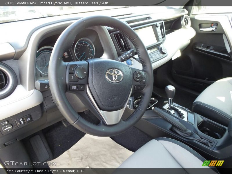 Blizzard Pearl / Ash 2016 Toyota RAV4 Limited Hybrid AWD