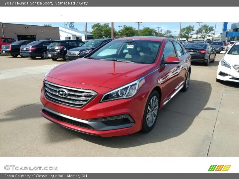 Scarlet Red / Gray 2017 Hyundai Sonata Sport