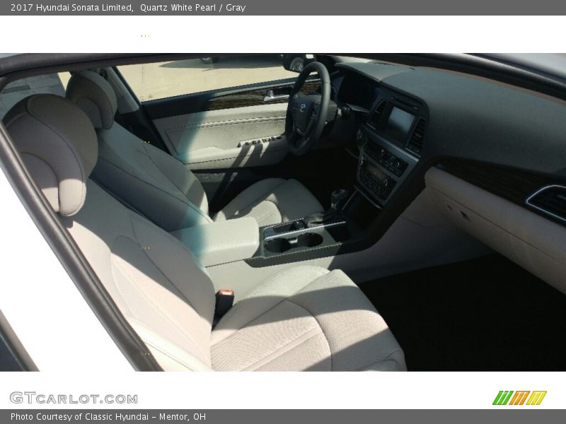 Quartz White Pearl / Gray 2017 Hyundai Sonata Limited
