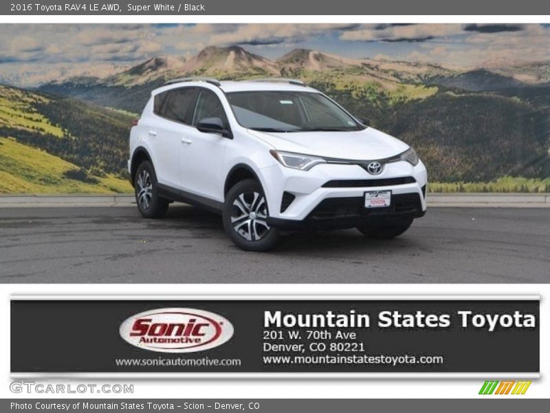 Super White / Black 2016 Toyota RAV4 LE AWD