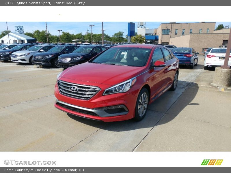 Scarlet Red / Gray 2017 Hyundai Sonata Sport