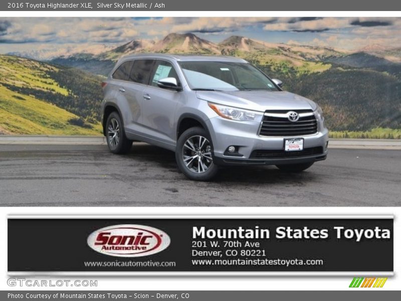 Silver Sky Metallic / Ash 2016 Toyota Highlander XLE