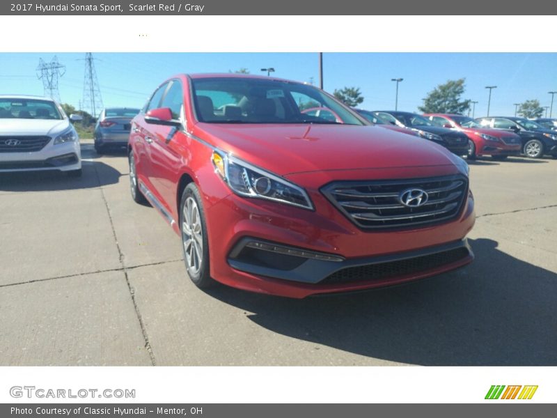 Scarlet Red / Gray 2017 Hyundai Sonata Sport