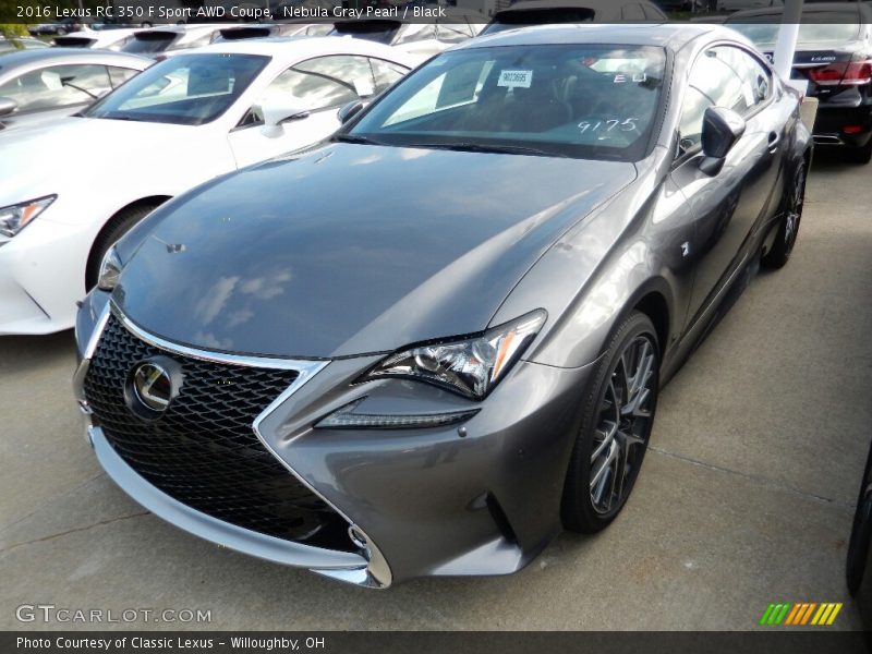 Nebula Gray Pearl / Black 2016 Lexus RC 350 F Sport AWD Coupe