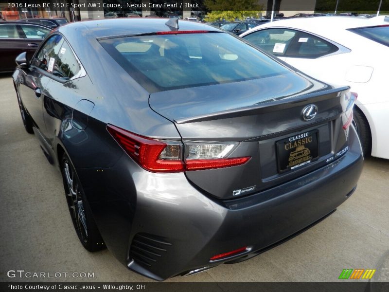 Nebula Gray Pearl / Black 2016 Lexus RC 350 F Sport AWD Coupe