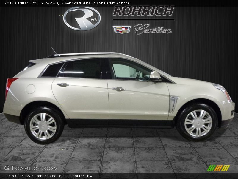 Silver Coast Metallic / Shale/Brownstone 2013 Cadillac SRX Luxury AWD