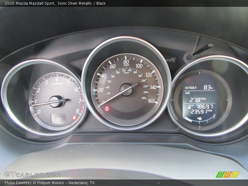 Sonic Silver Metallic / Black 2016 Mazda Mazda6 Sport