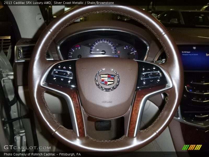 Silver Coast Metallic / Shale/Brownstone 2013 Cadillac SRX Luxury AWD