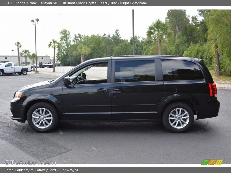 Brilliant Black Crystal Pearl / Black/Light Graystone 2015 Dodge Grand Caravan SXT