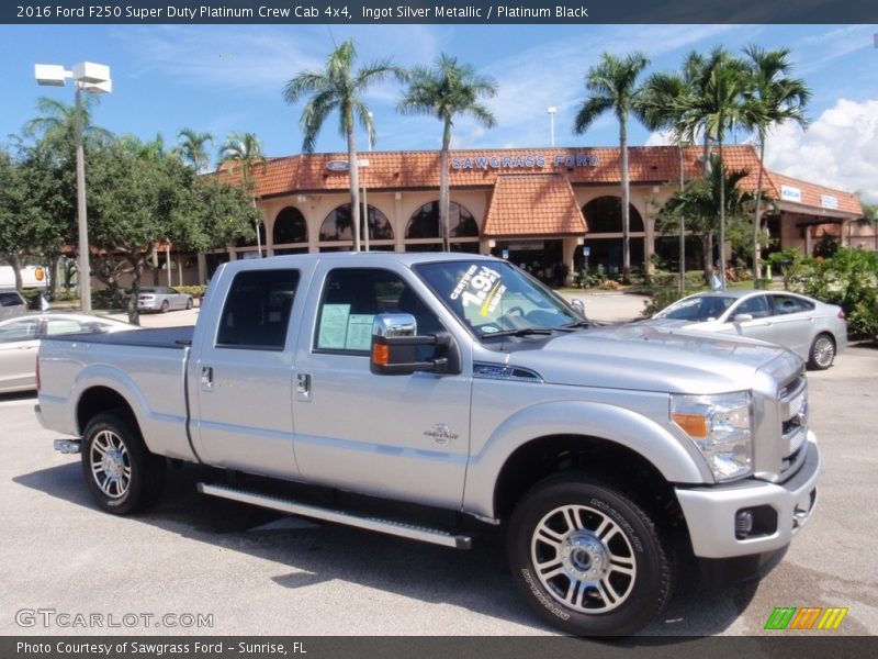 Ingot Silver Metallic / Platinum Black 2016 Ford F250 Super Duty Platinum Crew Cab 4x4