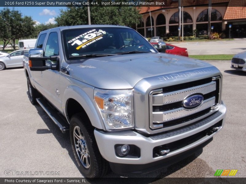 Ingot Silver Metallic / Platinum Black 2016 Ford F250 Super Duty Platinum Crew Cab 4x4