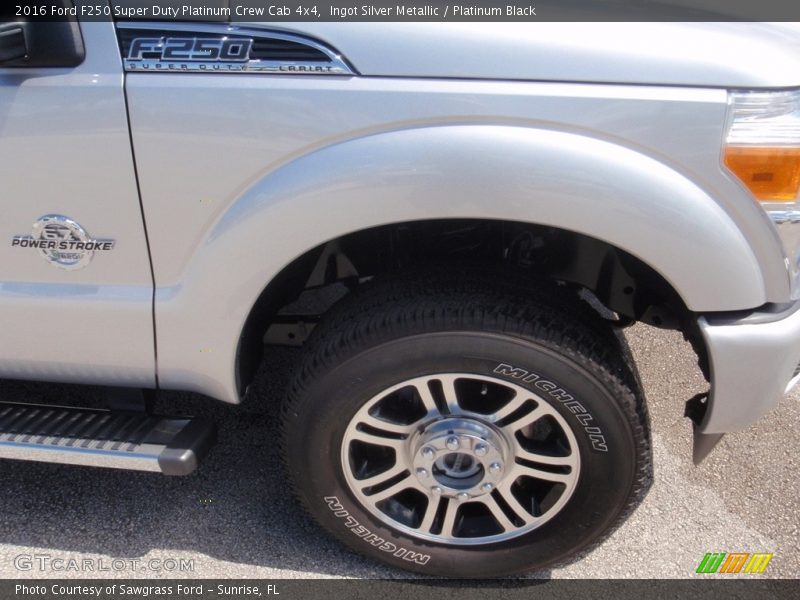 Ingot Silver Metallic / Platinum Black 2016 Ford F250 Super Duty Platinum Crew Cab 4x4