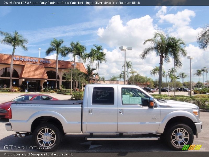 Ingot Silver Metallic / Platinum Black 2016 Ford F250 Super Duty Platinum Crew Cab 4x4