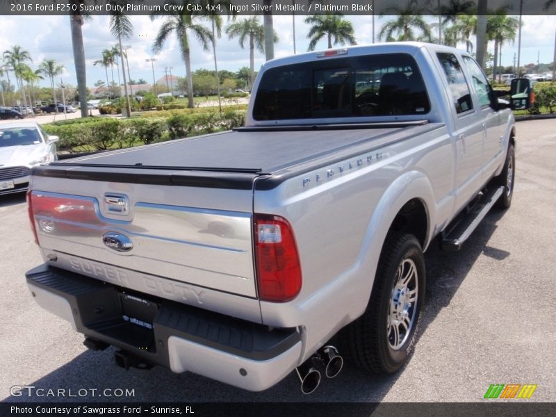 Ingot Silver Metallic / Platinum Black 2016 Ford F250 Super Duty Platinum Crew Cab 4x4