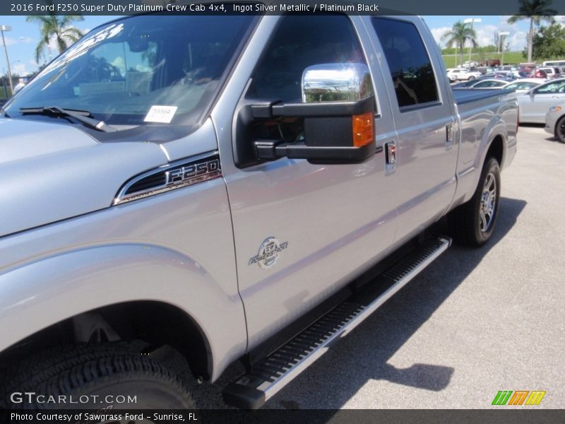 Ingot Silver Metallic / Platinum Black 2016 Ford F250 Super Duty Platinum Crew Cab 4x4