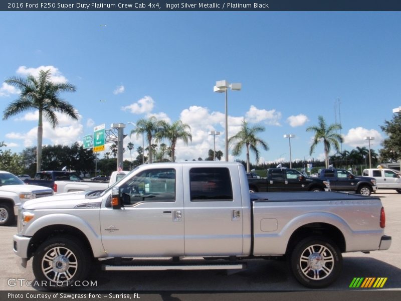 Ingot Silver Metallic / Platinum Black 2016 Ford F250 Super Duty Platinum Crew Cab 4x4