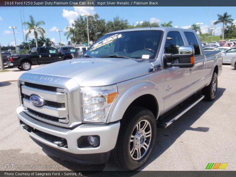 Ingot Silver Metallic / Platinum Black 2016 Ford F250 Super Duty Platinum Crew Cab 4x4
