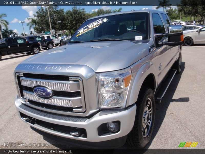 Ingot Silver Metallic / Platinum Black 2016 Ford F250 Super Duty Platinum Crew Cab 4x4