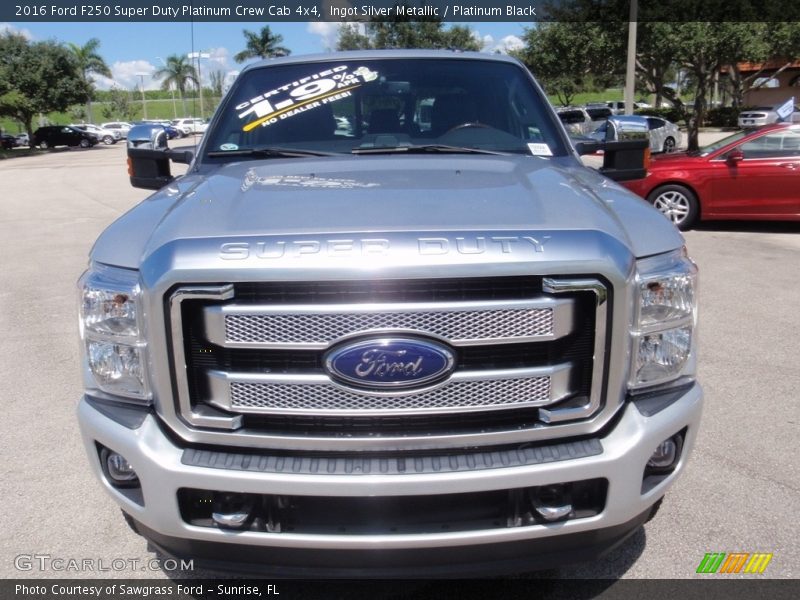 Ingot Silver Metallic / Platinum Black 2016 Ford F250 Super Duty Platinum Crew Cab 4x4