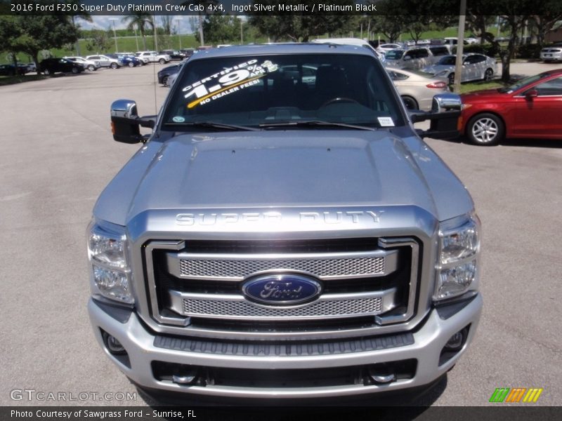 Ingot Silver Metallic / Platinum Black 2016 Ford F250 Super Duty Platinum Crew Cab 4x4