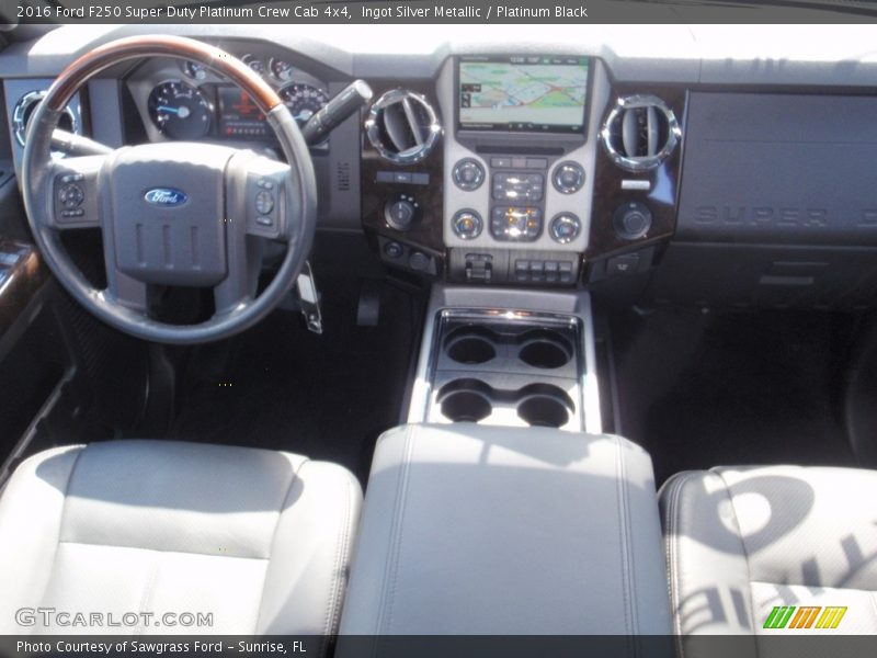 Ingot Silver Metallic / Platinum Black 2016 Ford F250 Super Duty Platinum Crew Cab 4x4