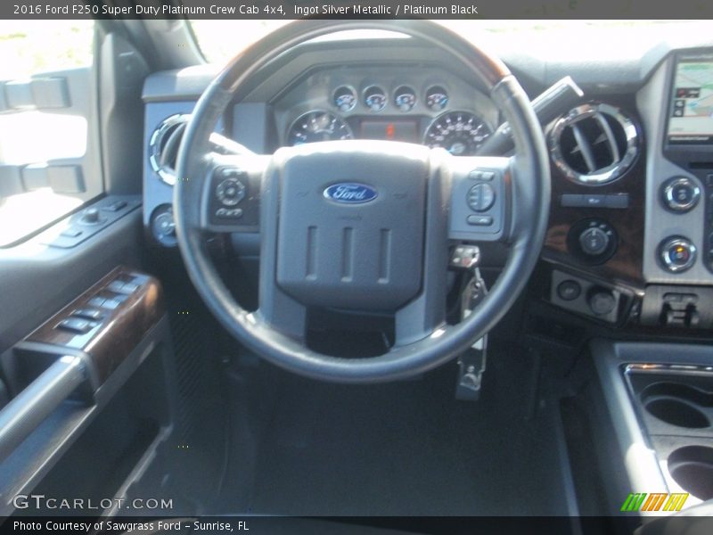 Ingot Silver Metallic / Platinum Black 2016 Ford F250 Super Duty Platinum Crew Cab 4x4