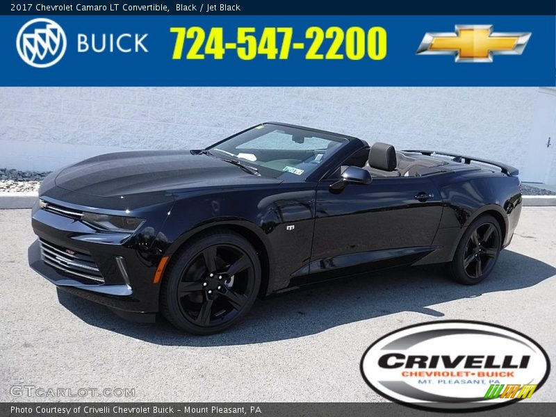 Black / Jet Black 2017 Chevrolet Camaro LT Convertible