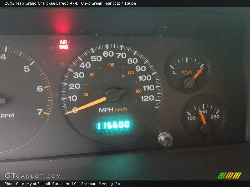 Onyx Green Pearlcoat / Taupe 2002 Jeep Grand Cherokee Laredo 4x4