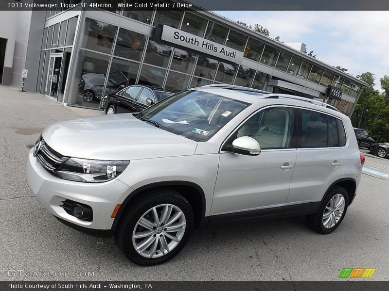 White Gold Metallic / Beige 2013 Volkswagen Tiguan SE 4Motion