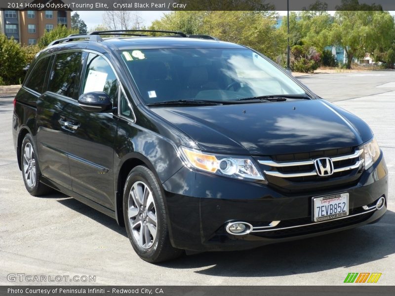 Crystal Black Pearl / Gray 2014 Honda Odyssey Touring Elite