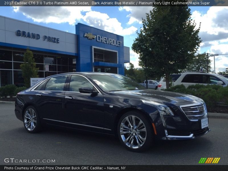 Dark Adriatic Blue Metallic / Platinum Very Light Cashmere/Maple Sugar 2017 Cadillac CT6 3.0 Turbo Platinum AWD Sedan