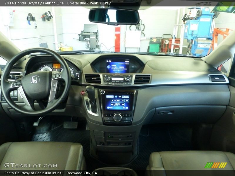 Crystal Black Pearl / Gray 2014 Honda Odyssey Touring Elite