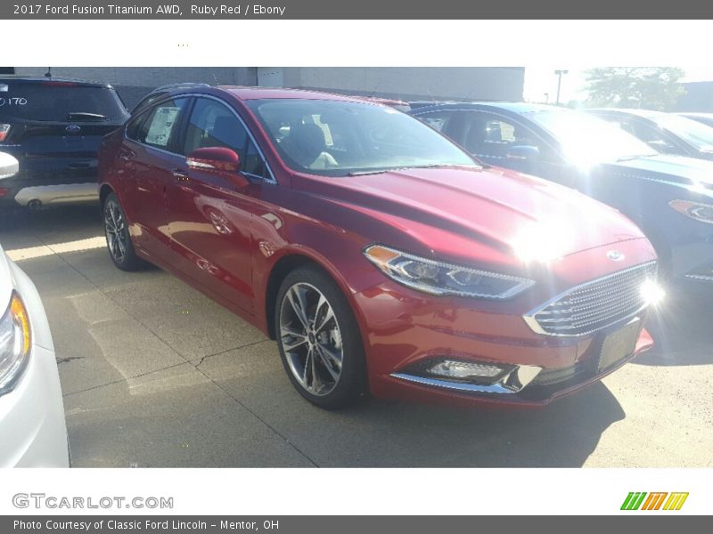 Ruby Red / Ebony 2017 Ford Fusion Titanium AWD