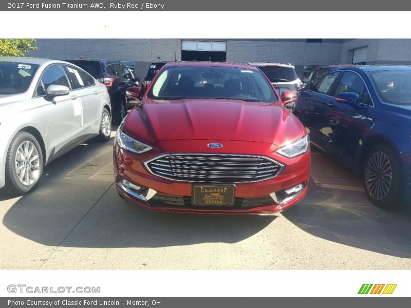 Ruby Red / Ebony 2017 Ford Fusion Titanium AWD