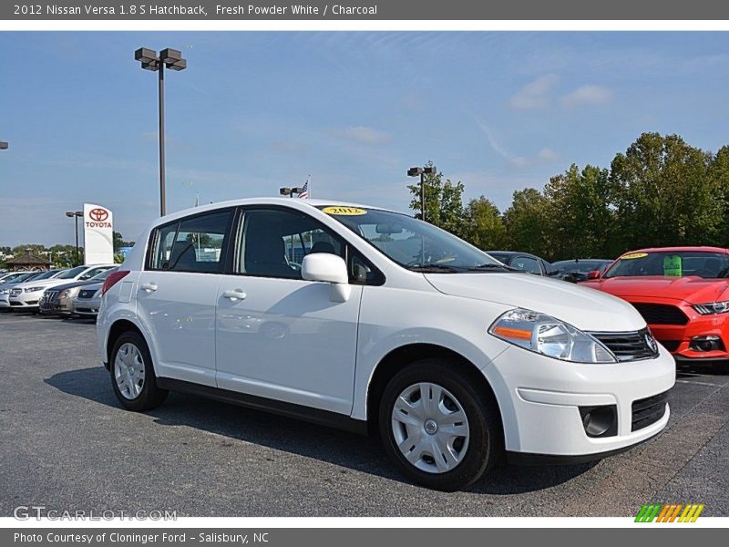 Fresh Powder White / Charcoal 2012 Nissan Versa 1.8 S Hatchback