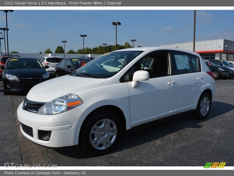 Fresh Powder White / Charcoal 2012 Nissan Versa 1.8 S Hatchback