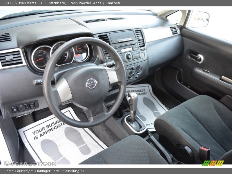 Fresh Powder White / Charcoal 2012 Nissan Versa 1.8 S Hatchback