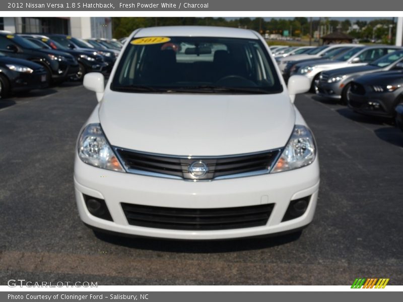 Fresh Powder White / Charcoal 2012 Nissan Versa 1.8 S Hatchback