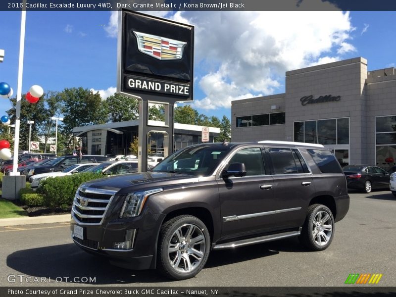 Dark Granite Metallic / Kona Brown/Jet Black 2016 Cadillac Escalade Luxury 4WD