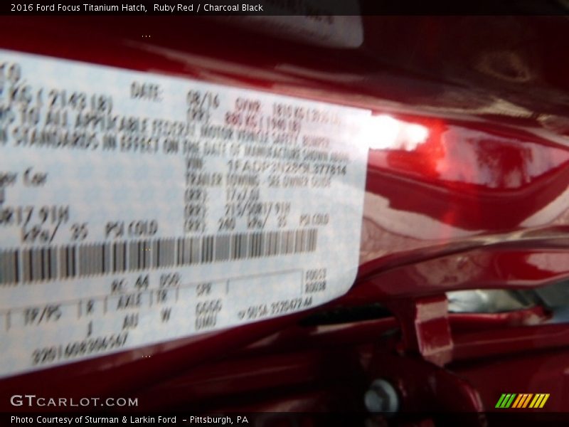 Ruby Red / Charcoal Black 2016 Ford Focus Titanium Hatch