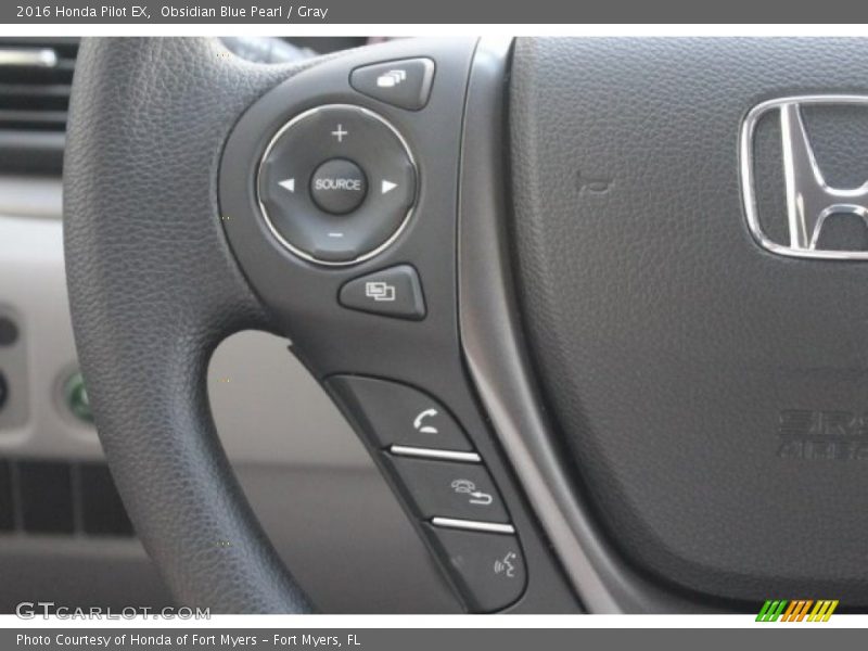 Obsidian Blue Pearl / Gray 2016 Honda Pilot EX