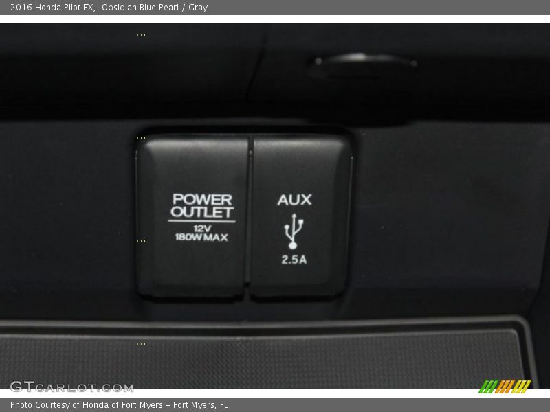Obsidian Blue Pearl / Gray 2016 Honda Pilot EX