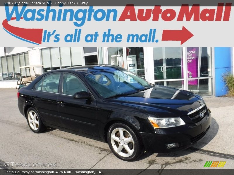 Ebony Black / Gray 2007 Hyundai Sonata SE V6