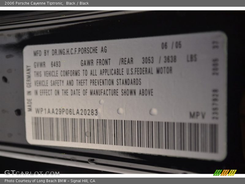 Black / Black 2006 Porsche Cayenne Tiptronic