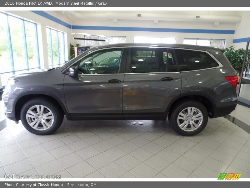 Modern Steel Metallic / Gray 2016 Honda Pilot LX AWD