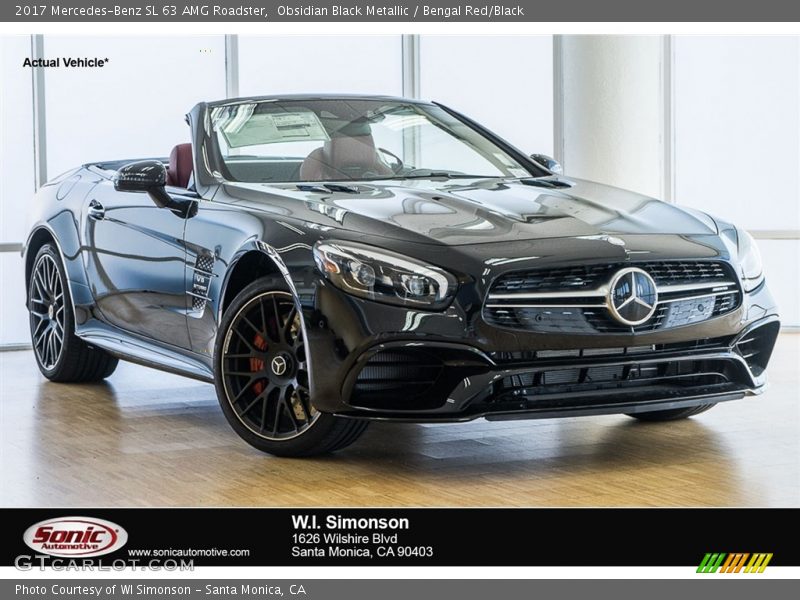 Obsidian Black Metallic / Bengal Red/Black 2017 Mercedes-Benz SL 63 AMG Roadster