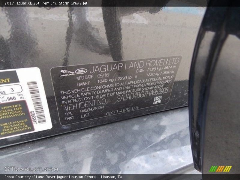 Storm Grey / Jet 2017 Jaguar XE 25t Premium