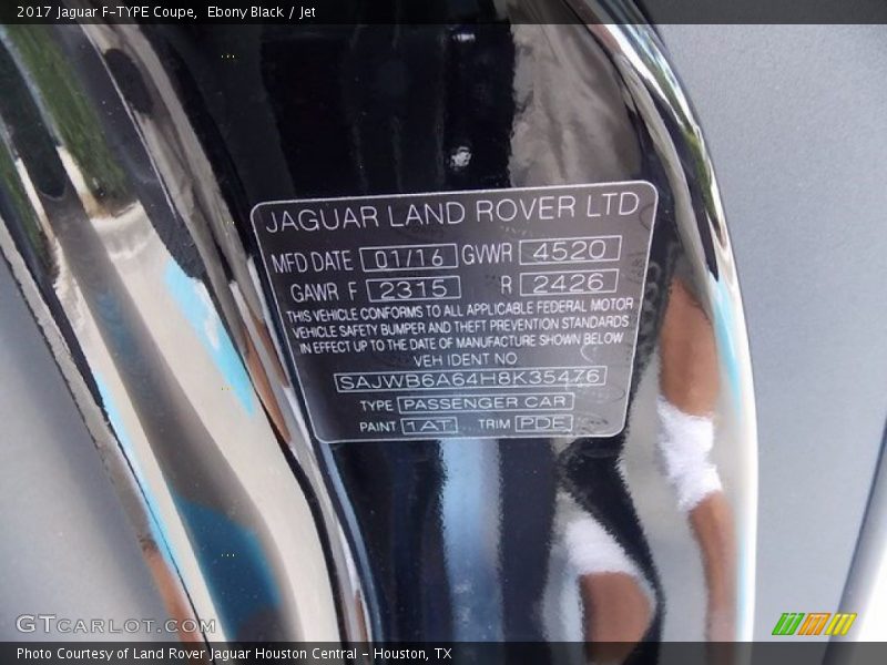 1AT - 2017 Jaguar F-TYPE Coupe